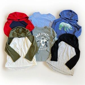 Boys 4T Bundle Of 6 Long Sleeve T-Shirts Some W Hoods & W Pocket Hiking